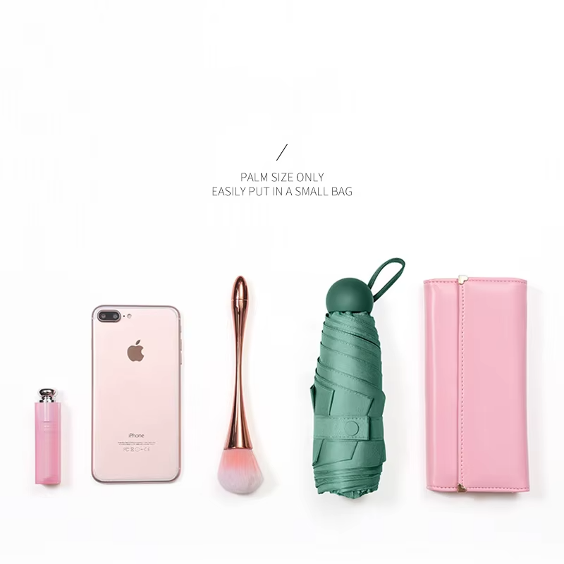 Ultralight And Compact Portable Capsule Umbrella UV Protection Umbrella Mini Five-fold Umbrella