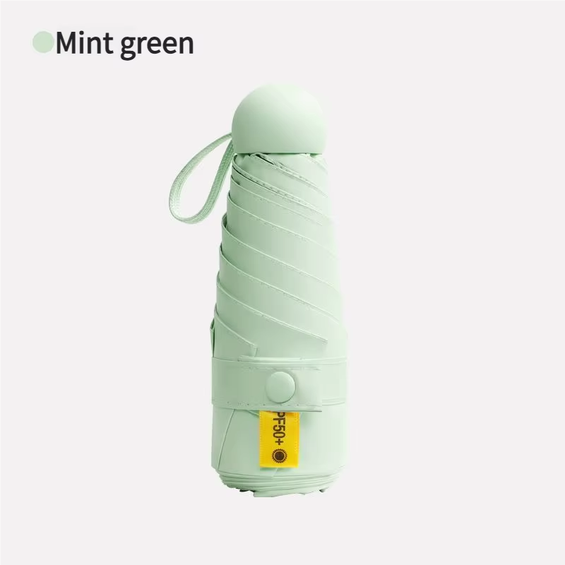 Mini Portable Folding Sun Umbrella for Women UV Protection Lightweight Compact Dual Purpose Sunny/Windy Condition