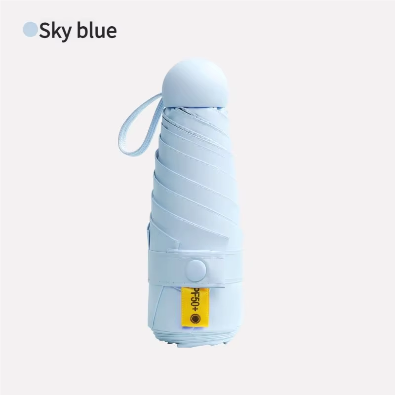 Mini Portable Folding Sun Umbrella for Women UV Protection Lightweight Compact Dual Purpose Sunny/Windy Condition