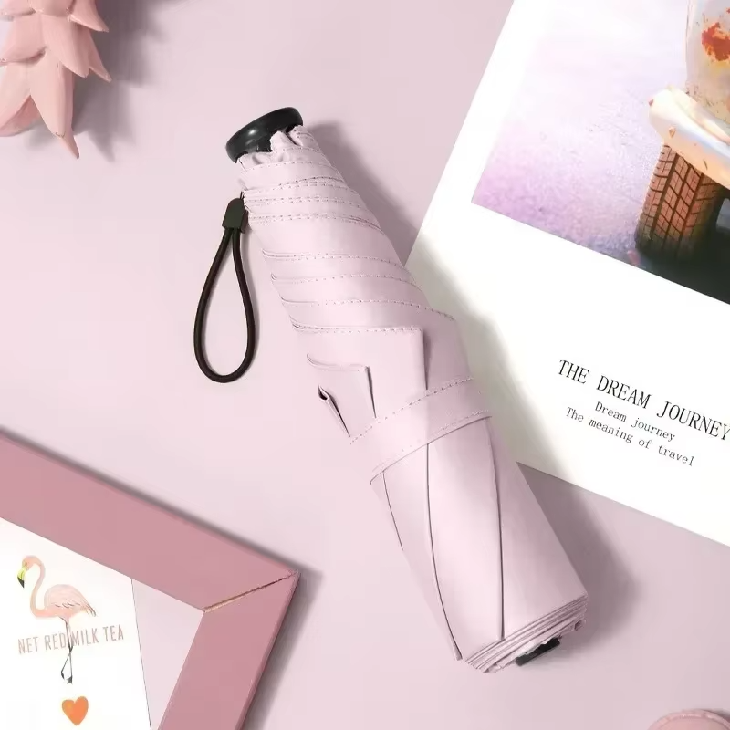 Folding Umbrella Carbon Fiber Anti UV Rain Sun Umbrella Fashionable Portable Windproof Lamp Women's and Men's Sunshade Umbrella