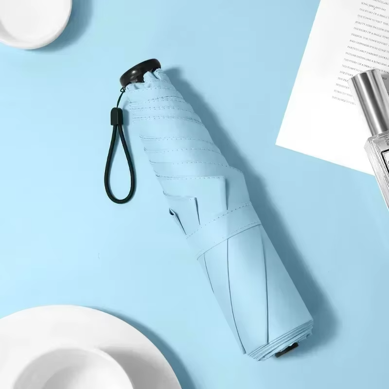Folding Umbrella Carbon Fiber Anti UV Rain Sun Umbrella Fashionable Portable Windproof Lamp Women's and Men's Sunshade Umbrella