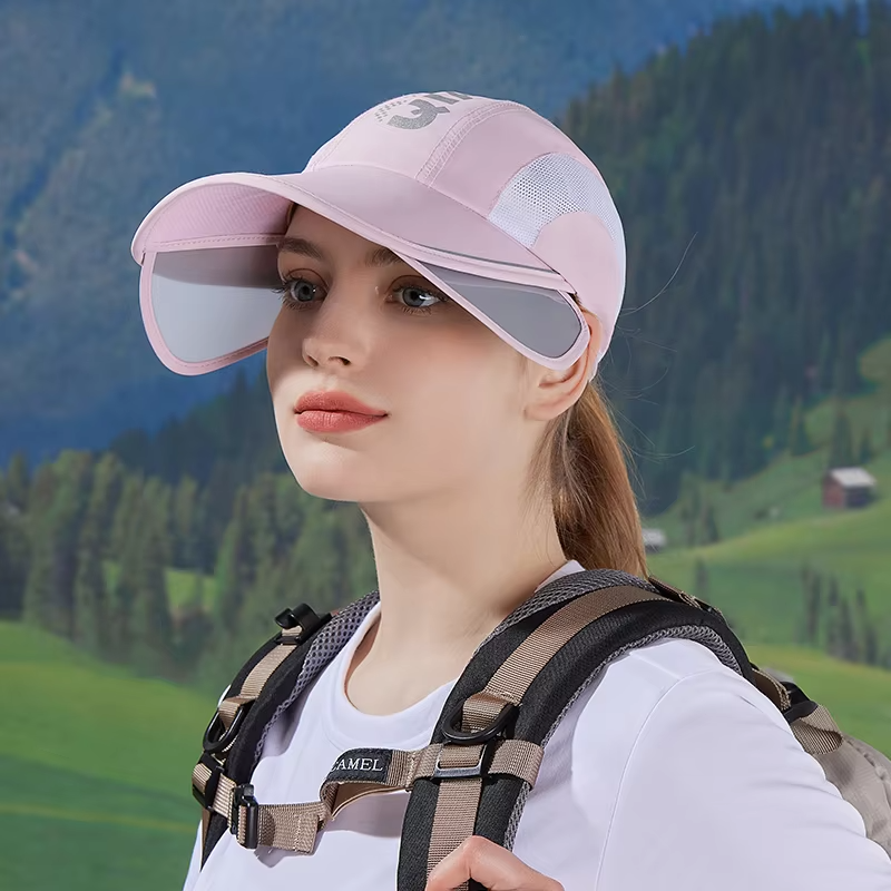Summer protection hat women's outdoor cycling retractable large brimmed visor quick drying waterproof breathable duck tongue