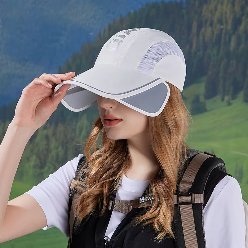 Summer protection hat women's outdoor cycling retractable large brimmed visor quick drying waterproof breathable duck tongue