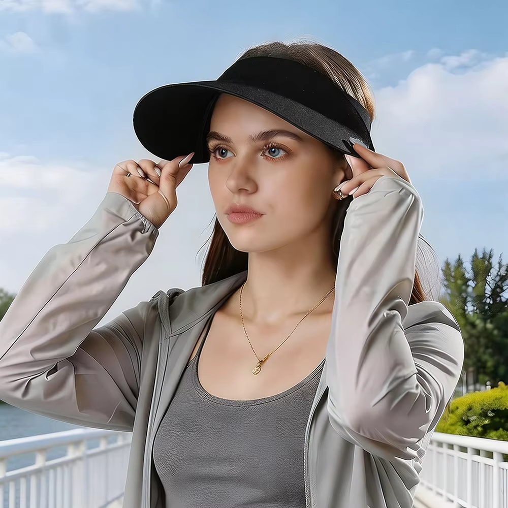 2026 New! Seamless Wide-Brim / Large Brim Empty Top Ponytail Cap  Foldable UV Sun Hat -Foldable UV Sun Hat– Summer Gift for Wome