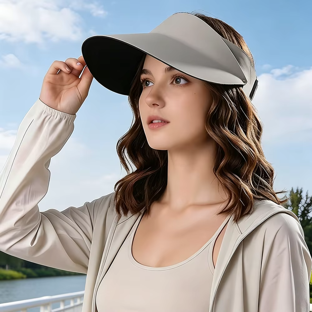 2026 New! Seamless Wide-Brim / Large Brim Empty Top Ponytail Cap  Foldable UV Sun Hat -Foldable UV Sun Hat– Summer Gift for Wome
