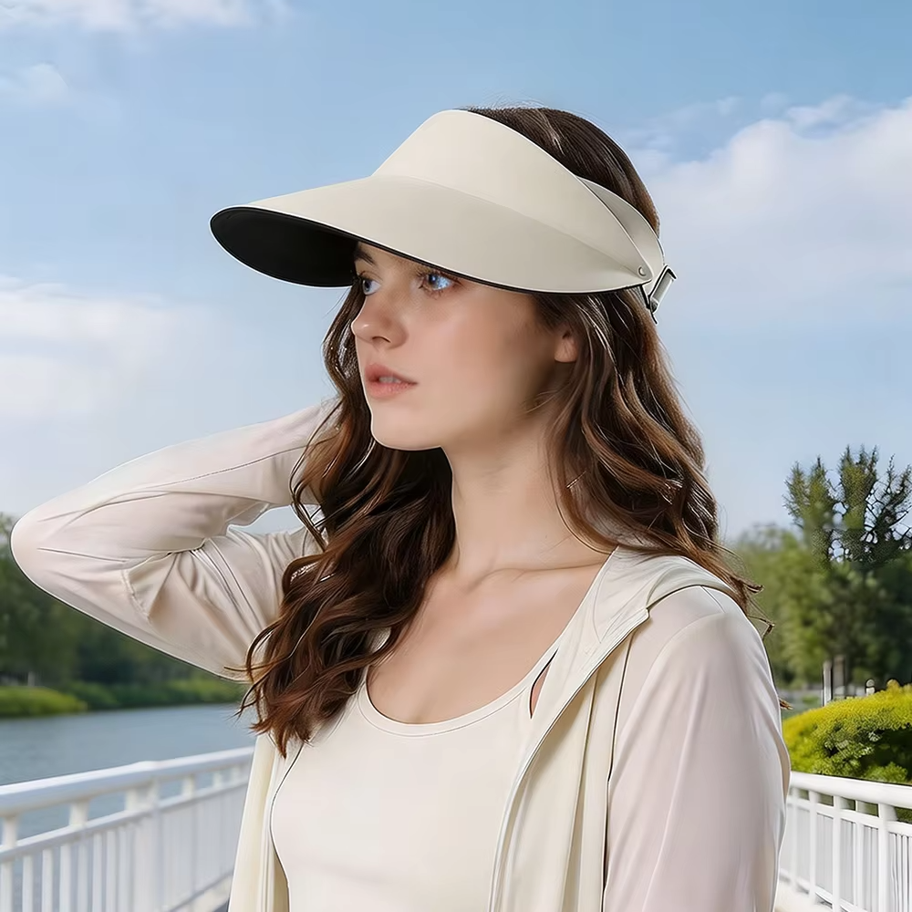 2026 New! Seamless Wide-Brim / Large Brim Empty Top Ponytail Cap  Foldable UV Sun Hat -Foldable UV Sun Hat– Summer Gift for Wome