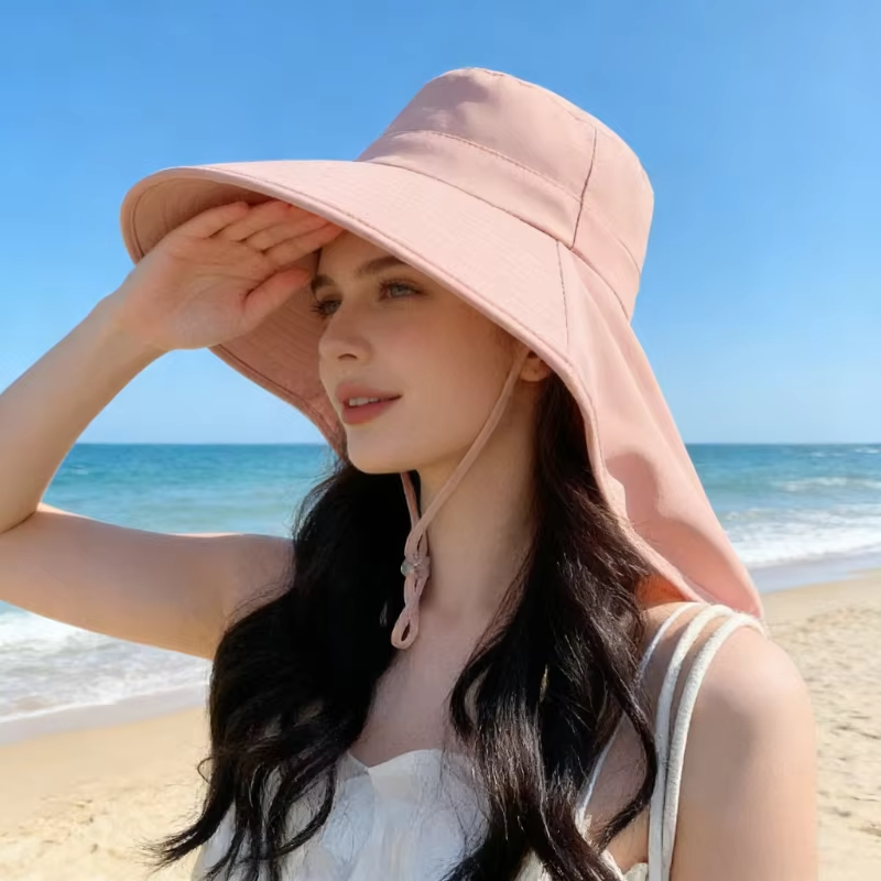 Big Brimmed Sun Protection Hat for Women 2026 New Model, UV Resistant, Waterproof, Face Covering, Shawl Sun Hat for Cycling