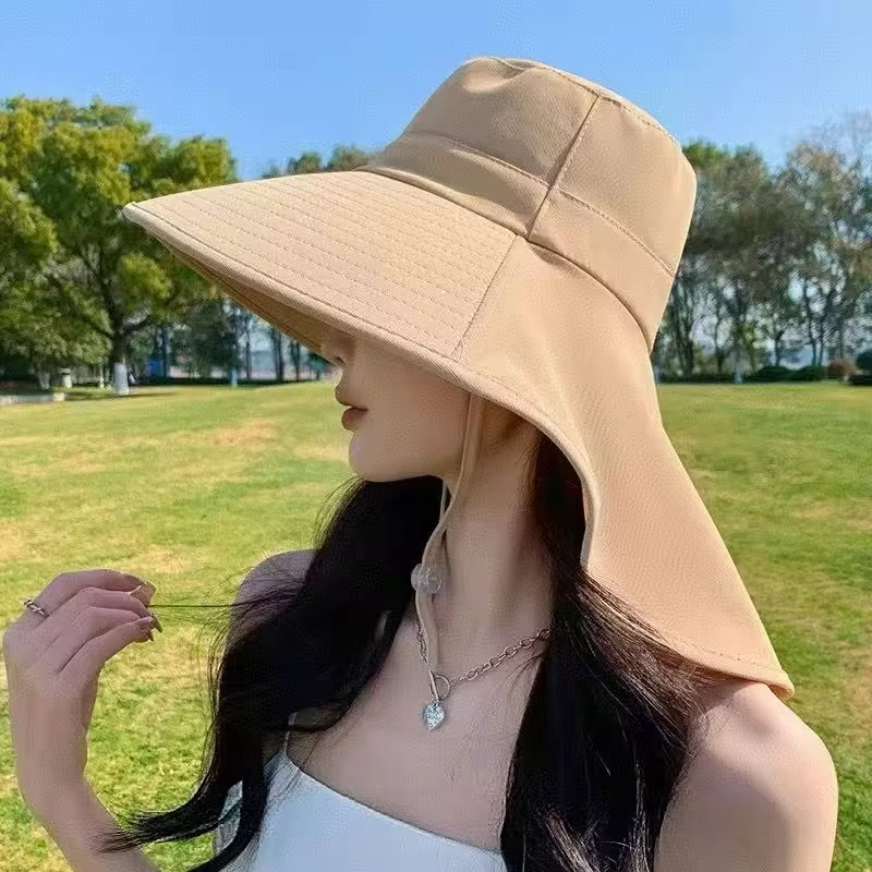 Big Brimmed Sun Protection Hat for Women 2026 New Model, UV Resistant, Waterproof, Face Covering, Shawl Sun Hat for Cycling
