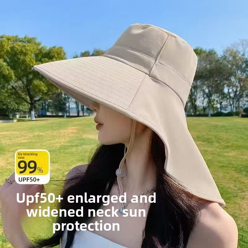Big Brimmed Sun Protection Hat for Women 2026 New Model, UV Resistant, Waterproof, Face Covering, Shawl Sun Hat for Cycling
