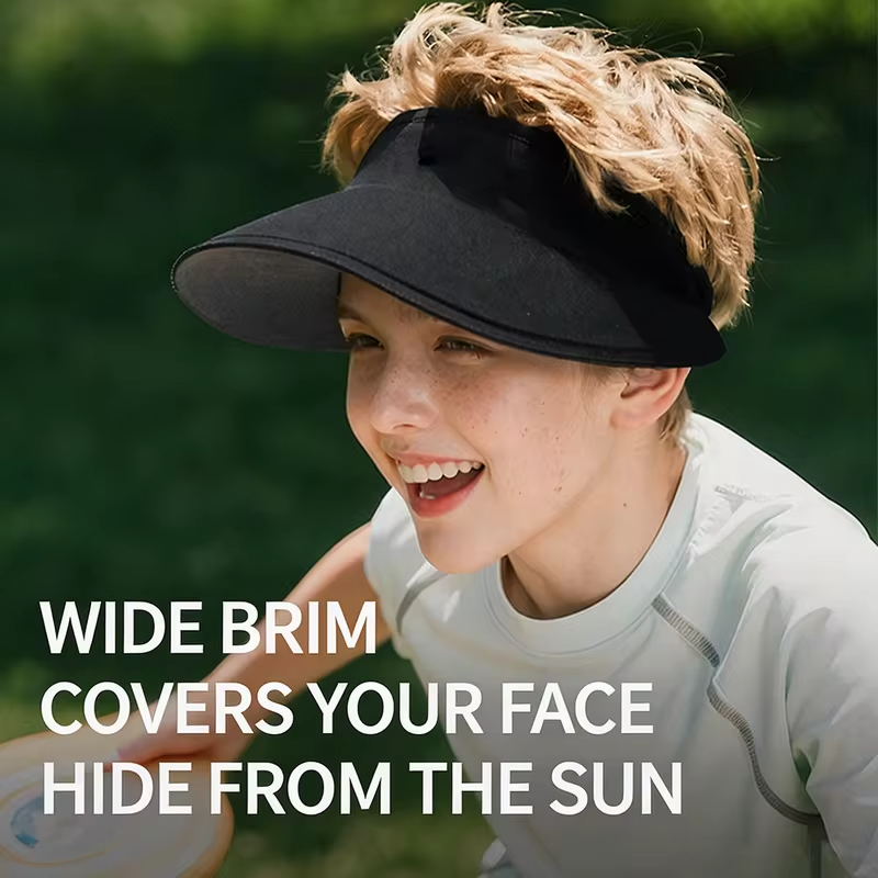 Foldable Empty Top Sun Hat For Boys Girls Summer Outdoor UV Protection Hat Breathable Seamless Portable Anti-ultraviolet Visor S