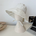 Women Lace-up Bowknot Sunscreen Fisherman Hat Large Brim Summer Anti-UV Strap Bucket Caps Korean Girl Travel Beach Basin Caps